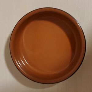 Arbresa Fired and Glazed Brown Clay Dish with Black Rim